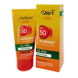 کرم ضد آفتاب SPF50 مات کننده فاقد چربی رنگی بژ هلویی 50 گرمی آردن سان